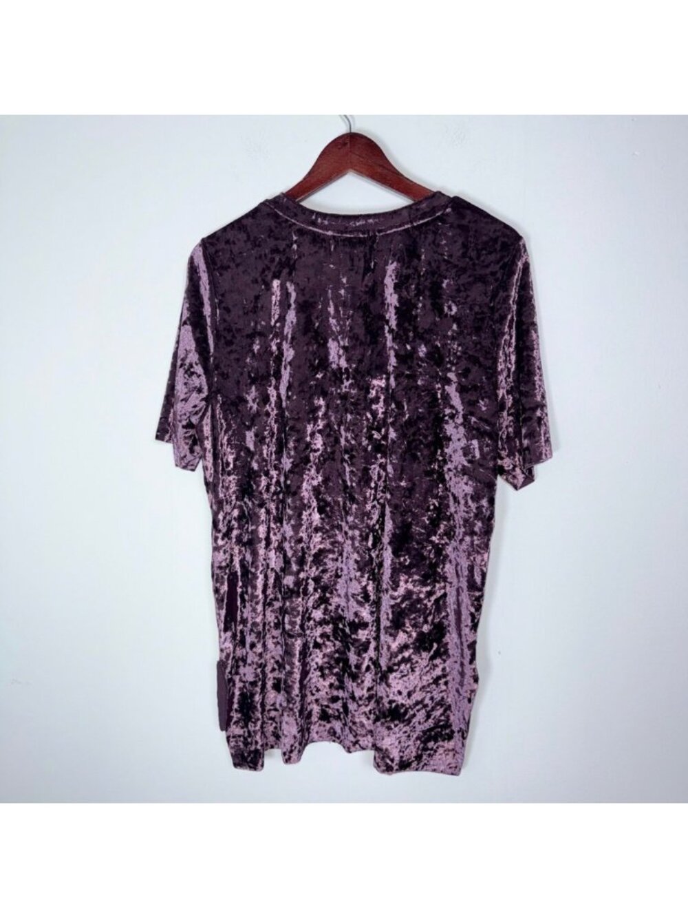 Crushed Velvet Purple Tunic Corset Shirt Almost Famous Plus Size 1X Goth Vamp - Picture 6 of 10